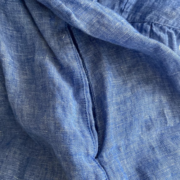 ADORABLE 100% Linen Cynthia Rowley Denim Blue Jumper Dress. Size Small. - Picture 4 of 8